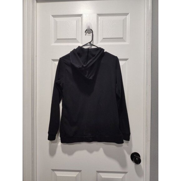 Quacker Factory Woman's XSmall black zip up hoodie with sequins and pockets - Picture 8 of 9